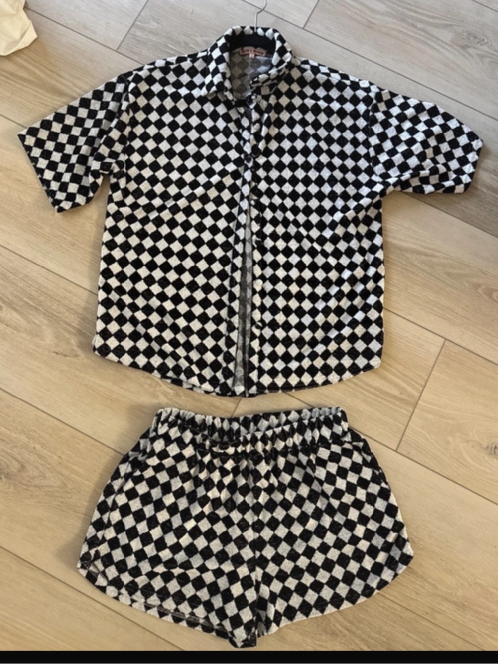 Black & White Checkerboard Short Set